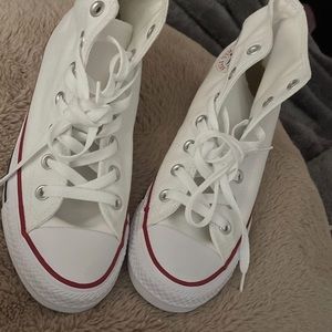 Converse white high tops